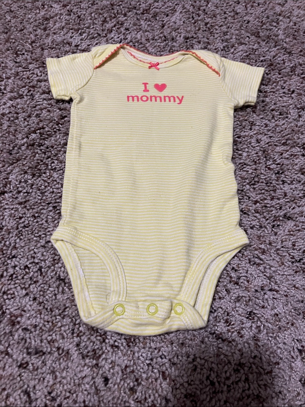 Carter's Yellow Striped "I ♥ mommy" Baby Bodysuit